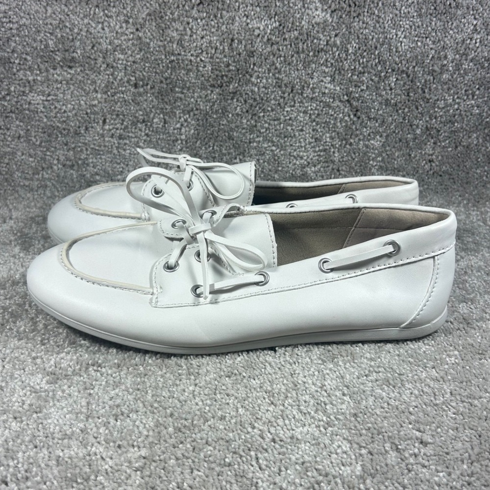 Tommy Bahama Boat Shoes White Leather Coastal Nautical Womens 8.5